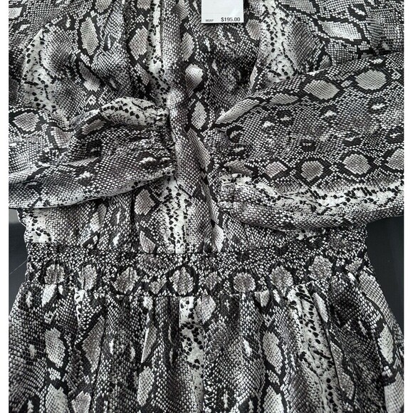 Michael Kors Women's Dress Snakeskin-Print Chain-Neck Dress Silver Black size S - Picture 6 of 10